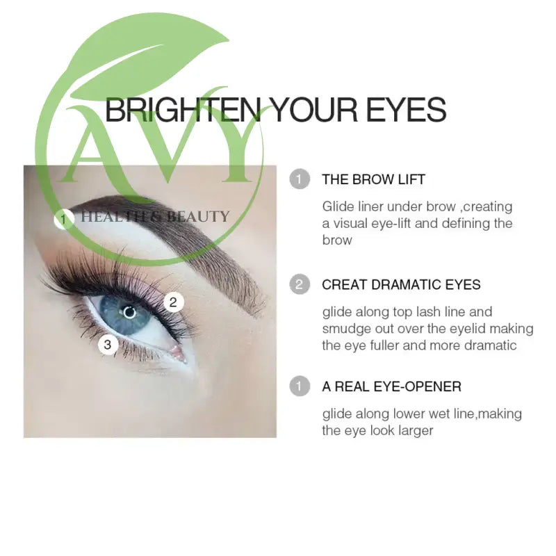 Instructions for brightening eyes with eyeliner