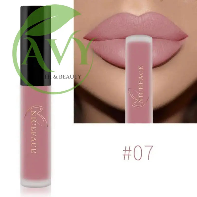 Shade #07 pink matte liquid lipstick