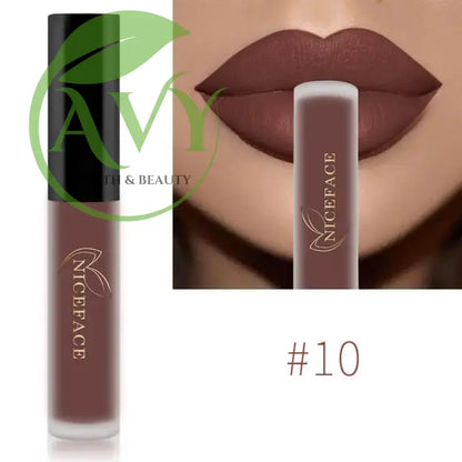 Shade #10 brown matte liquid lipstick