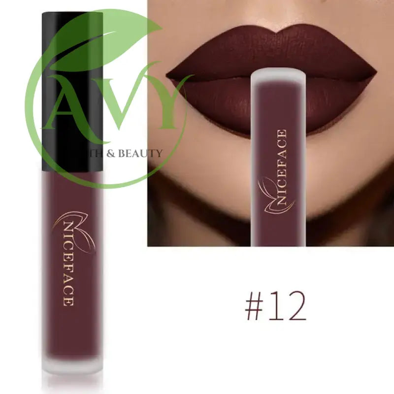 Shade #12 dark matte liquid lipstick