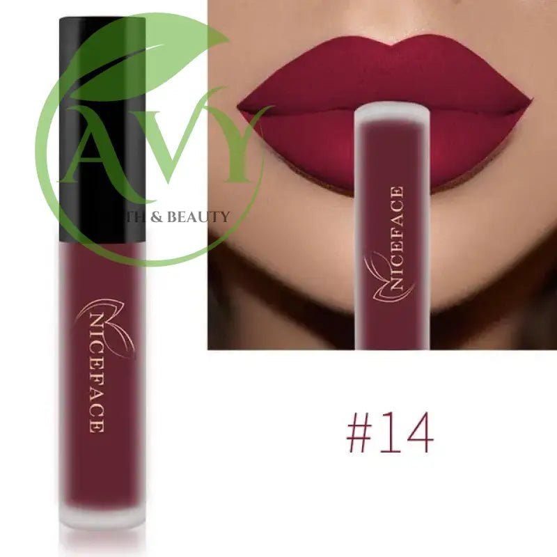 Shade #14 red matte liquid lipstick