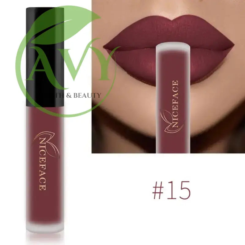 Shade #15 dark matte liquid lipstick