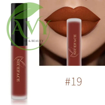 Shade #19 orange matte liquid lipstick