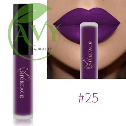 Shade #25 purple matte liquid lipstick