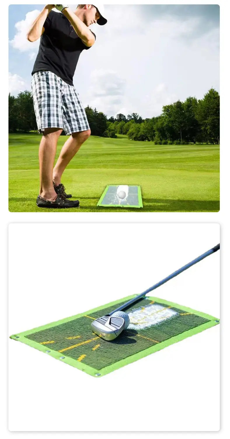 Golf Swing Training Mat: Practice Your Swing and Improve Direction with Traceable Track Ma