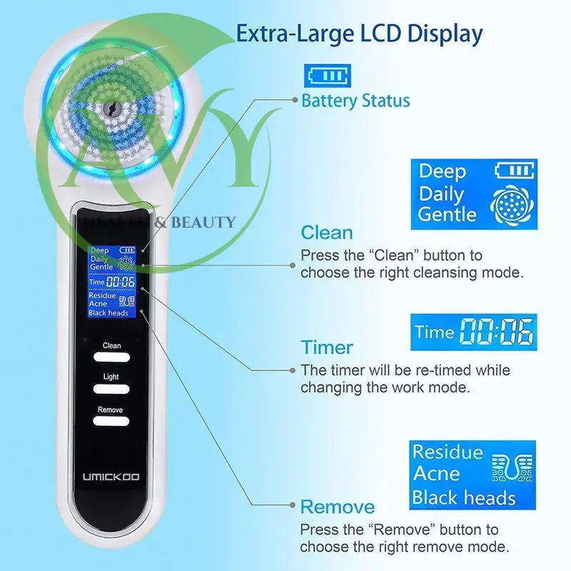 3-in-1 Electric Facial Cleanser: Sonic Vibration Brush for Deep Cleaning and Exfoliation - Image #6