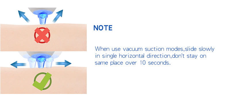 Diagram of vacuum suction mode for 3-in-1 Electric Facial Cleanser Sonic Vibration Brush