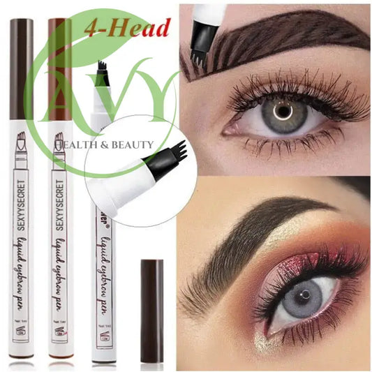 4-Color Microblading Eyebrow Tattoo Pen Set with 4-head design