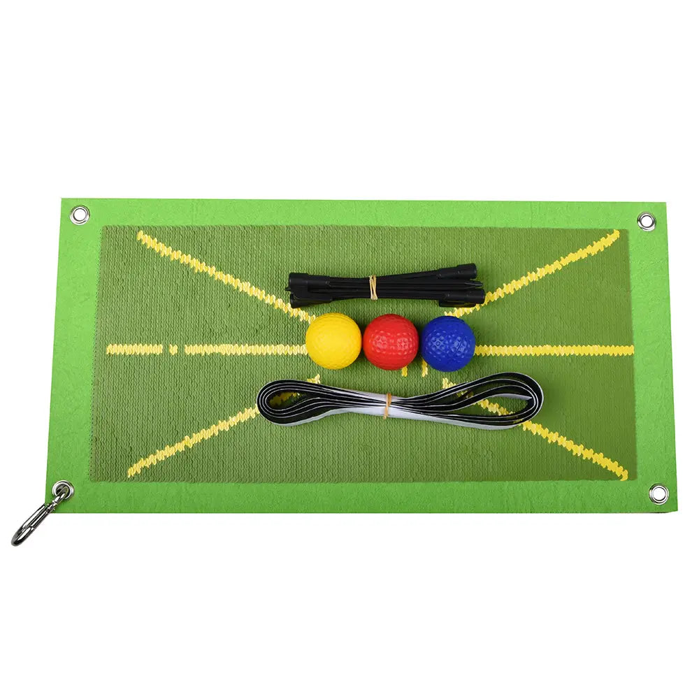 Golf Swing Training Mat: Practice Your Swing and Improve Direction with Traceable Track Ma