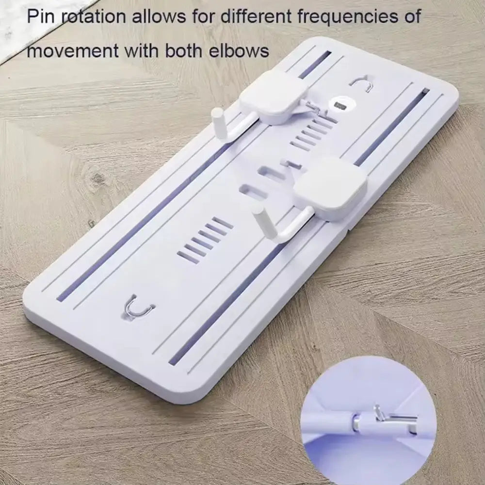 White plastic device with adjustable sliders for the 4-in-1 Multi-Purpose Fitness Board.