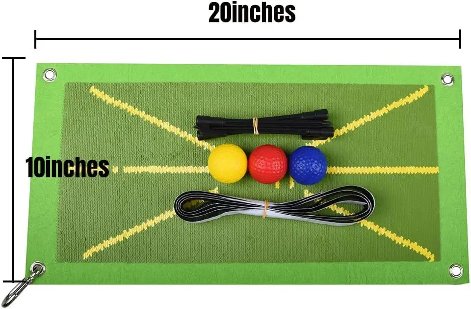 Golf Swing Training Mat: Practice Your Swing and Improve Direction with Traceable Track Ma