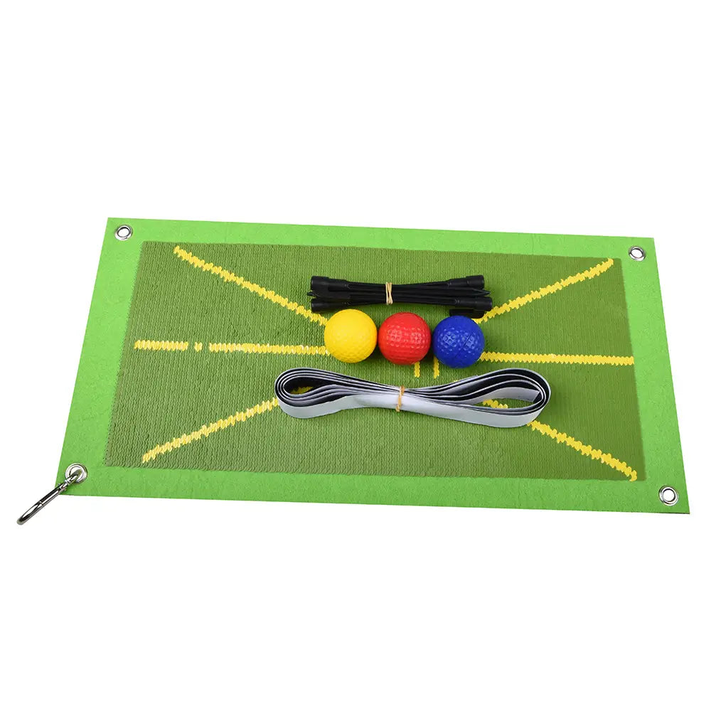 Golf Swing Training Mat: Practice Your Swing and Improve Direction with Traceable Track Ma