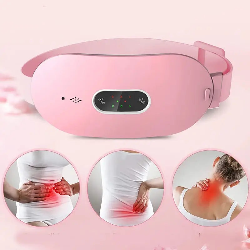 Pink electronic eye massager for relaxation in Menstrual Heating Pad and Abdominal Massager.