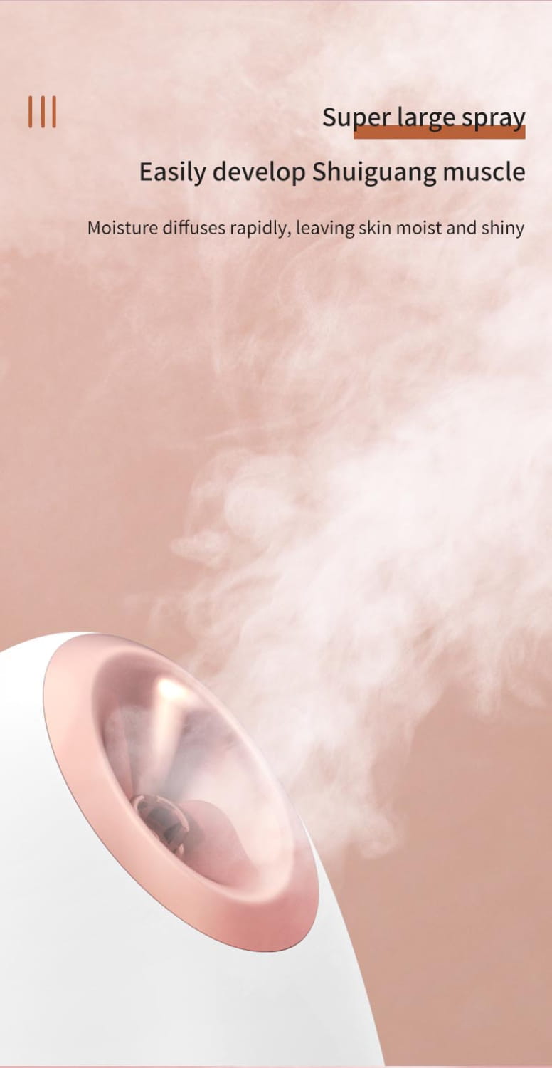 Circular device emitting mist for Nano Ionic Face Steamer, perfect for home facial spa.