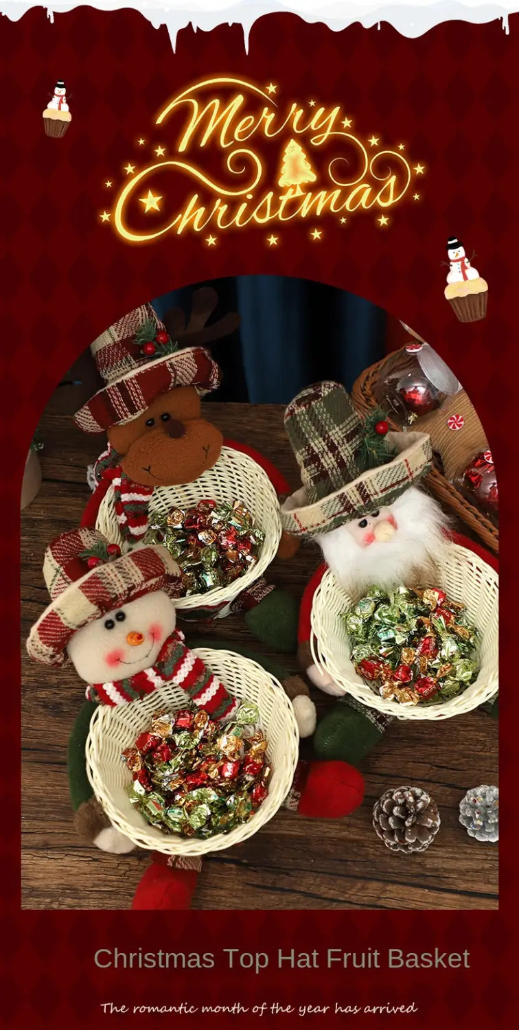 Christmas decoration: Santa Clauss candy baskets