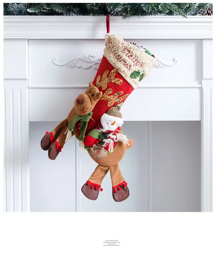 Santa Claus Christmas deer- riding socks