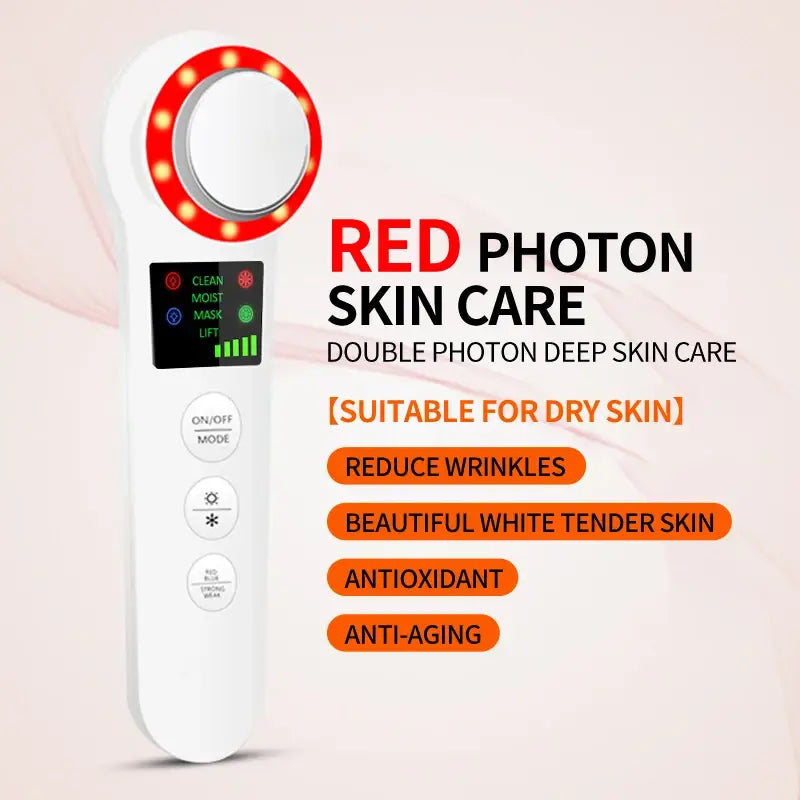 Ultimate Spa Experience: Professional Facial Lifting Vibration Massager with Hot/Cold Hammer and Ultrasonic Cryotherapy