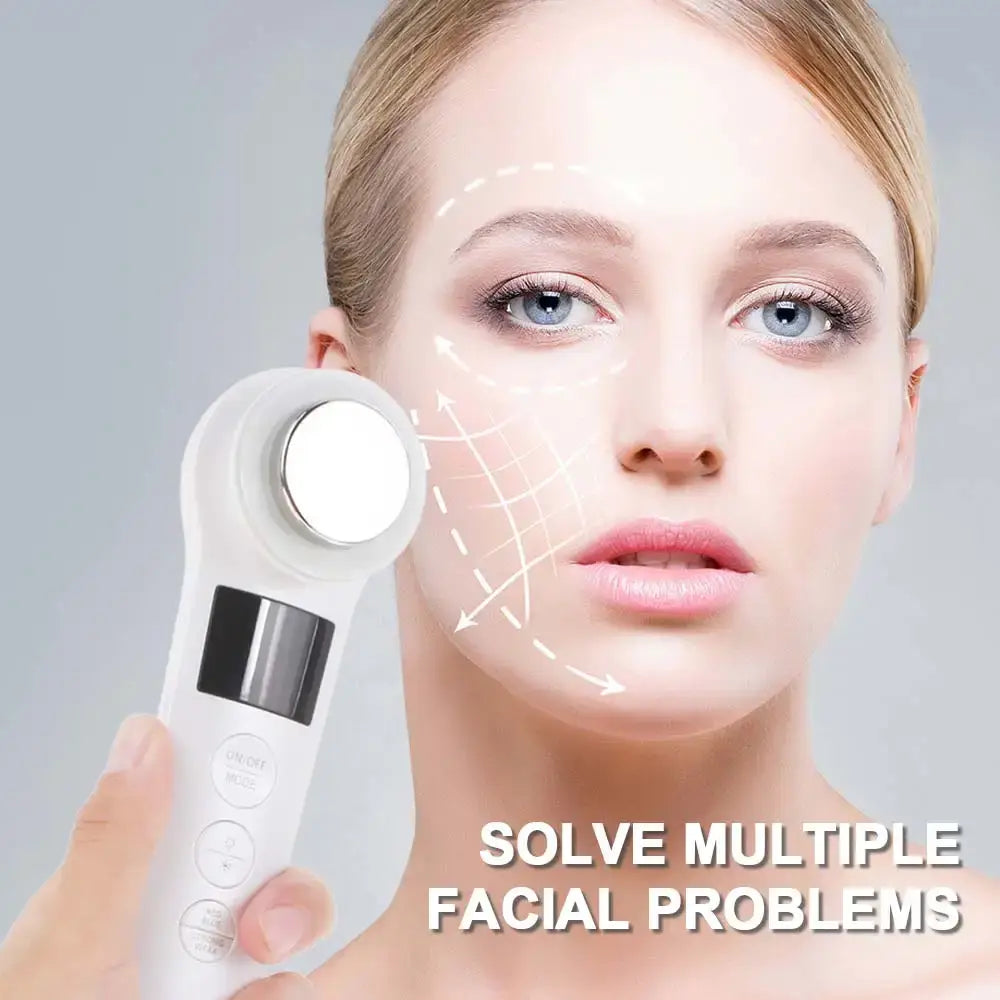 Ultimate Spa Experience: Professional Facial Lifting Vibration Massager with Hot/Cold Hammer and Ultrasonic Cryotherapy