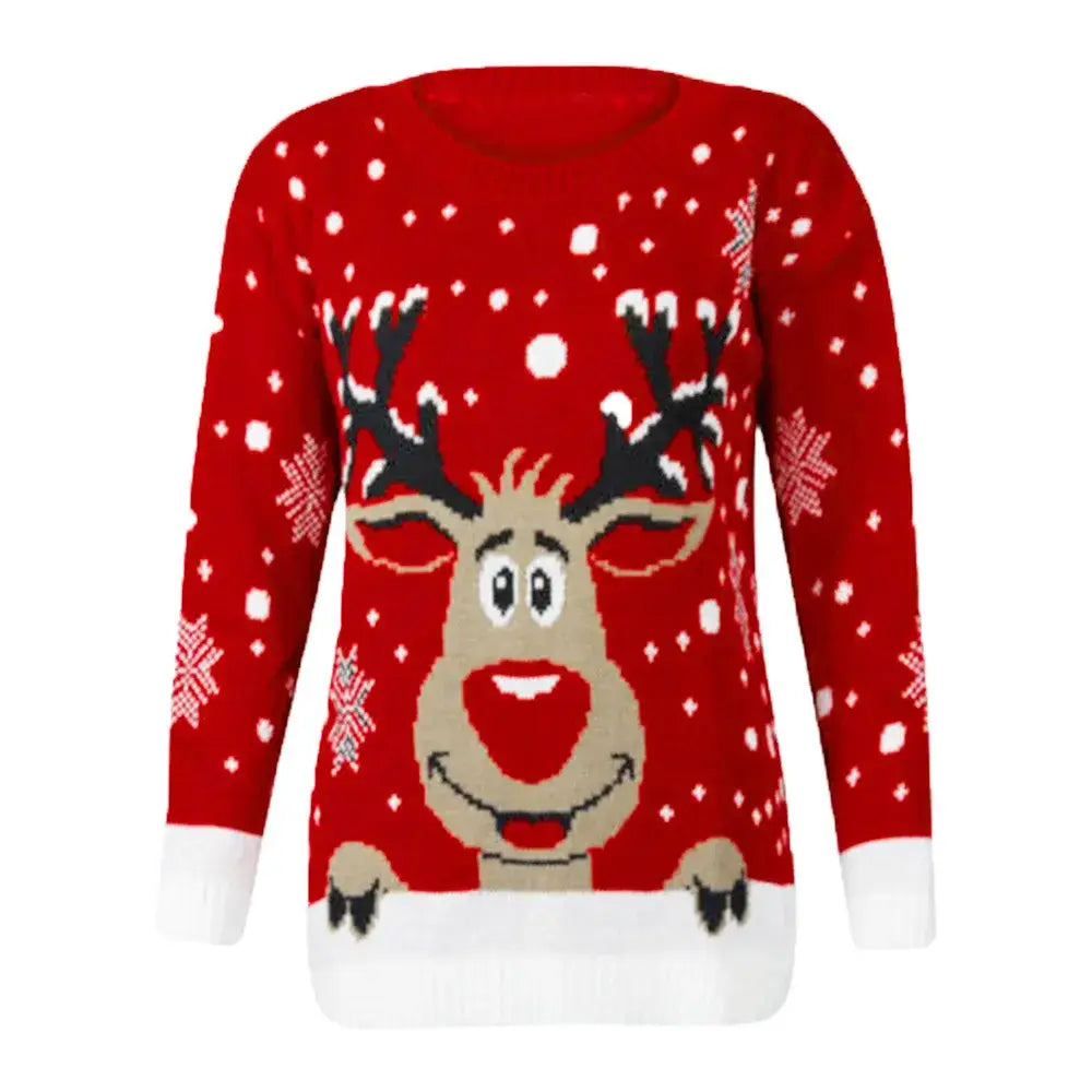 Christmas Reindeer Printed Sweater