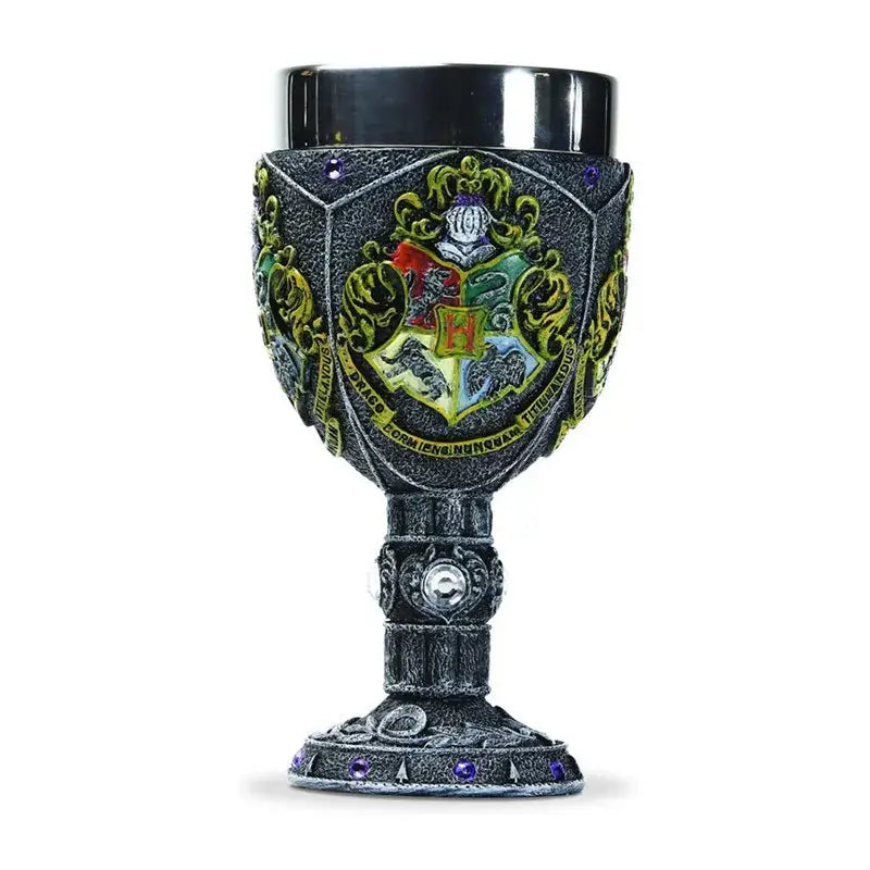 Handmade Stainless-Steel Goblet & 3D Resin Artistic Wine Glasses