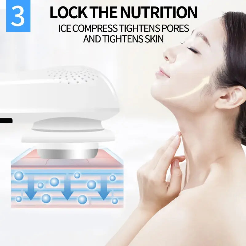 Ultimate Spa Experience: Professional Facial Lifting Vibration Massager with Hot/Cold Hammer and Ultrasonic Cryotherapy