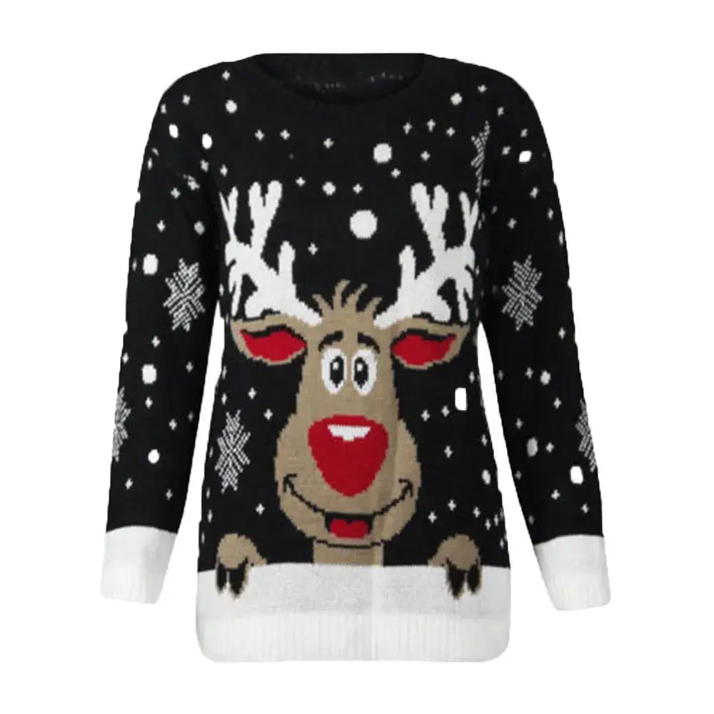 Christmas Reindeer Printed Sweater