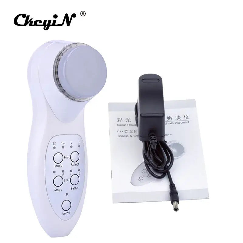 Handheld 7 Colors LED Light Photon Face Care Device for deep cleaning and anti-aging.