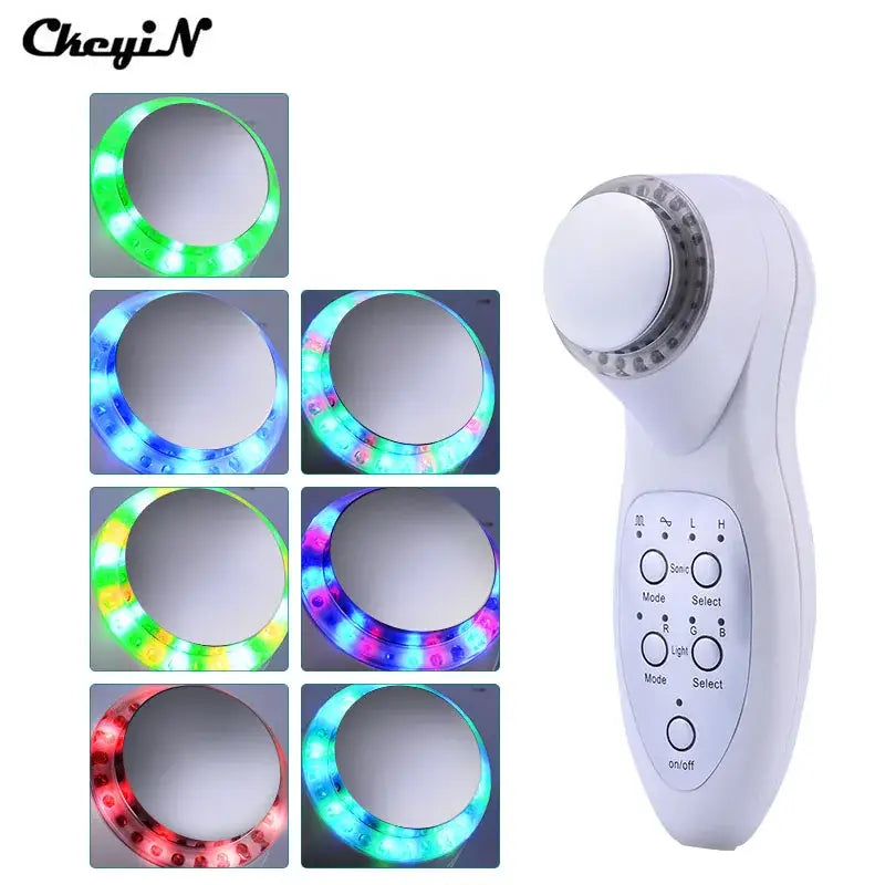 Handheld 7 Colors LED Light Photon Face Care Device for Anti-aging and Deep Cleaning