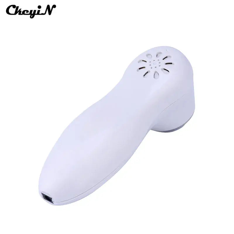 White rounded Photon Face Care device with flower pattern for anti-aging and deep cleaning.