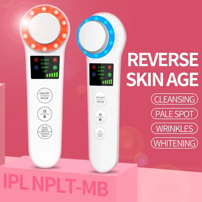 Ultimate Spa Experience: Professional Facial Lifting Vibration Massager with Hot/Cold Hammer and Ultrasonic Cryotherapy