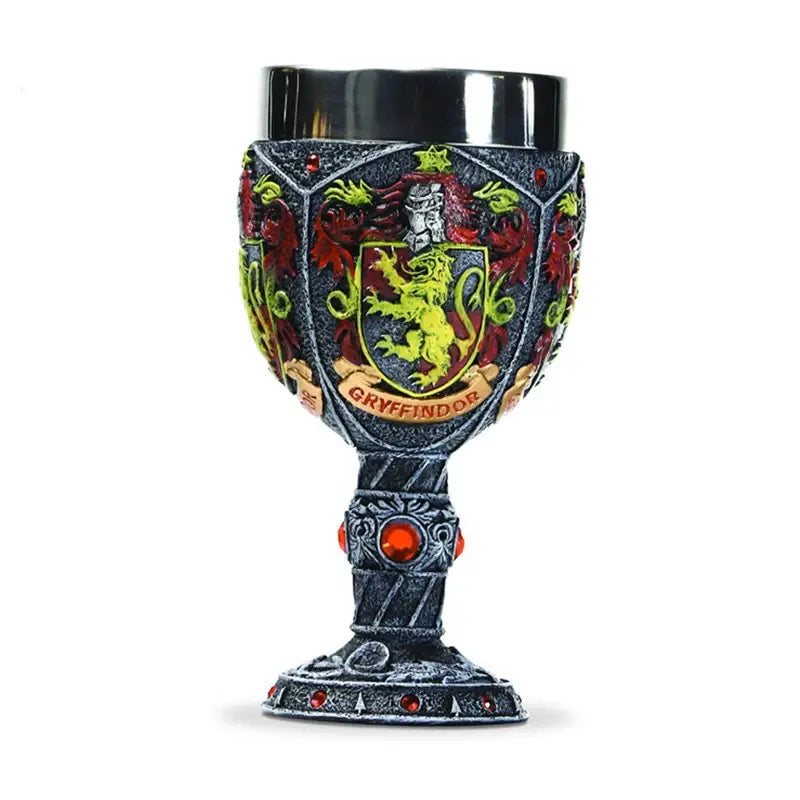 Handmade Stainless-Steel Goblet & 3D Resin Artistic Wine Glasses