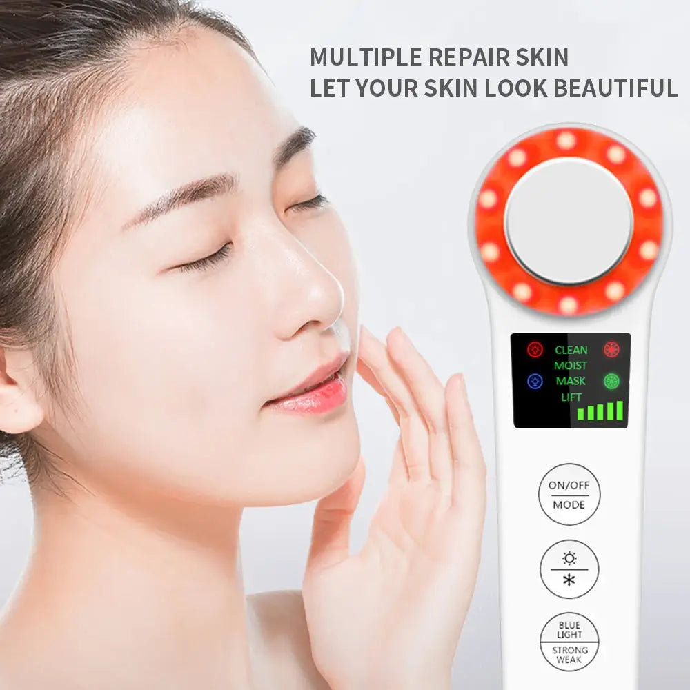 Ultimate Spa Experience: Professional Facial Lifting Vibration Massager with Hot/Cold Hammer and Ultrasonic Cryotherapy