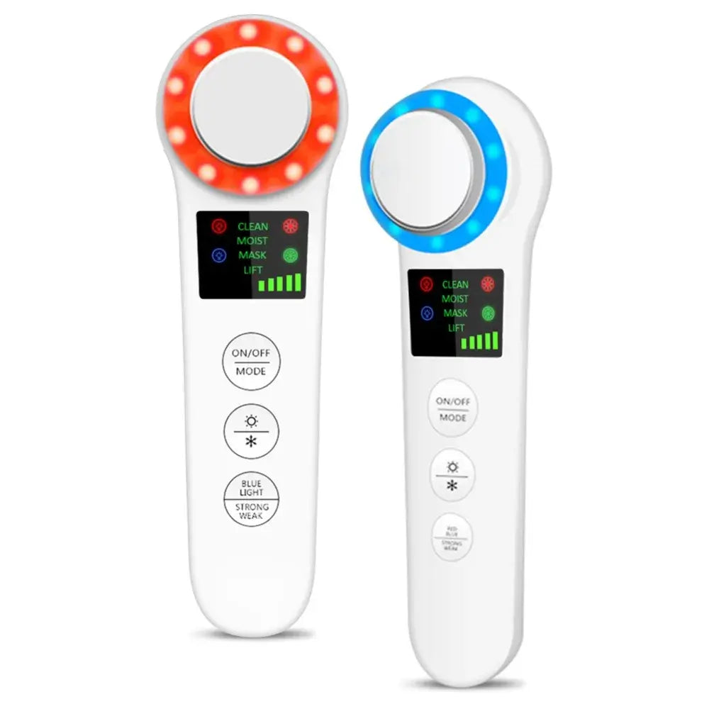 Ultimate Spa Experience: Professional Facial Lifting Vibration Massager with Hot/Cold Hammer and Ultrasonic Cryotherapy