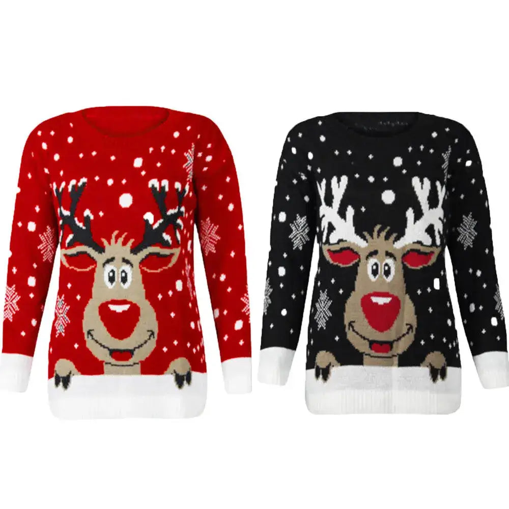 Christmas Reindeer Printed Sweater