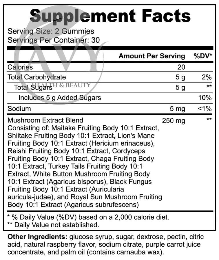 AVY Mushroom Extract Complex - AVY Health & Beauty