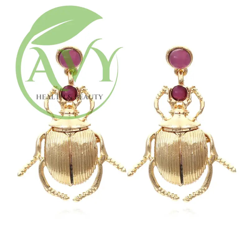 Bold Beetle Beauty: Punk-inspired Metal Drop Earrings for Women - Unique Animal Geometric Accessories and Stylish Gifts