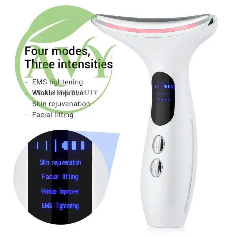 Color Light Therapy Neck and Facial Beauty Device with Microcurrent and Constant Temperature - Image #1