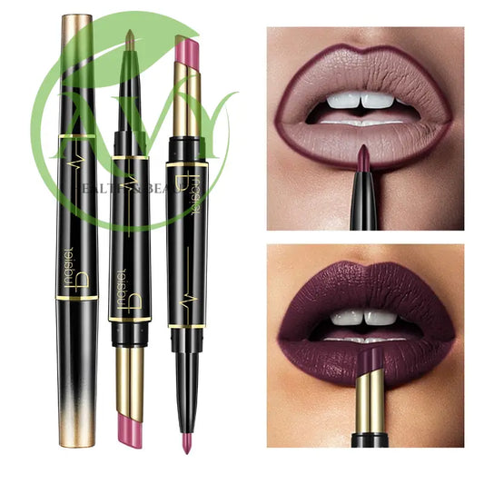 Double-ended matte lipstick with liner, pink shades