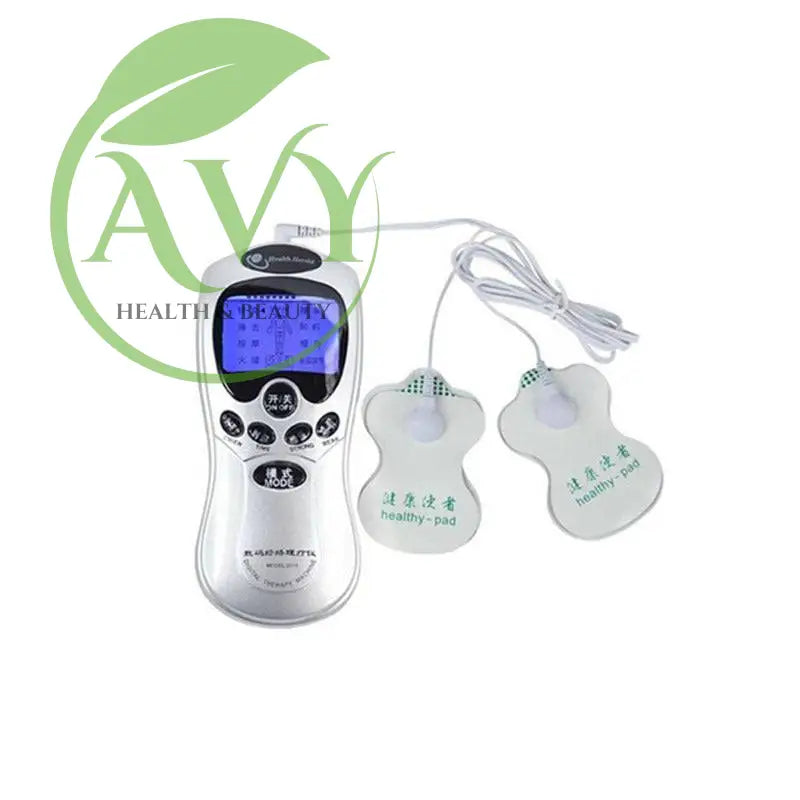 LCD Digital Tens Unit Full Body Massager with Acupuncture Therapy - Shoulder Massager Included - silver / One to two