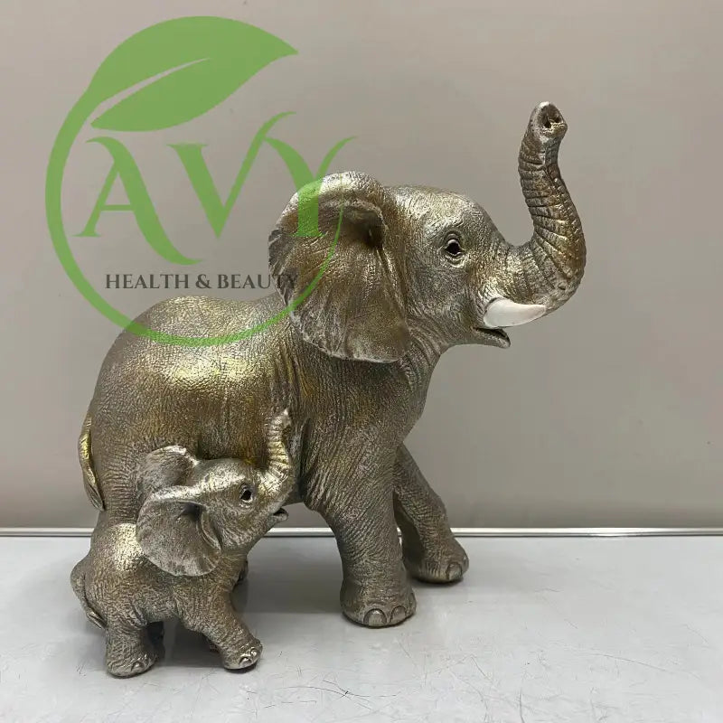 Mother and Child Elephant Resin Craft Set - Unique Home Decor and Creative Gift Idea - M561B Silver / 18*10.5*15