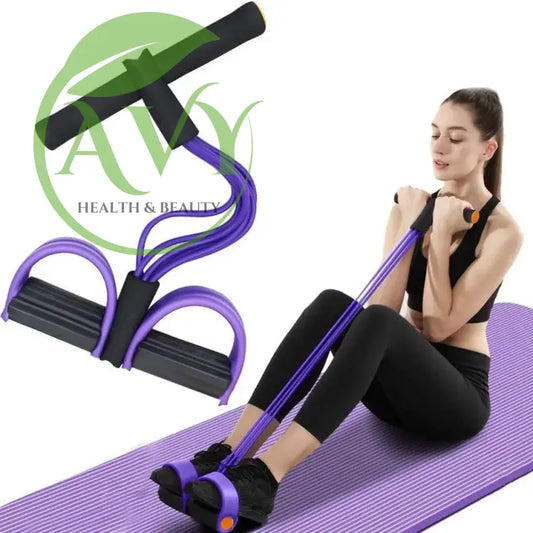 Multi-Functional Sit Up Abdominal Exercise Tension Rope with Foot Pedal Stretcher - Image #1