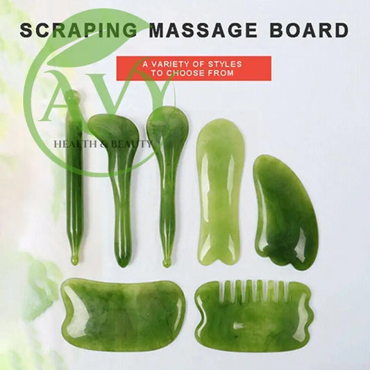 Natural Jade Face Roller and Gua Sha Massager Set: Skin Care Tools for Massage and Gua Sha Facial Treatment