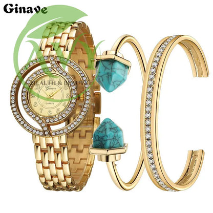 Quartz Watch Jewelry Set - Stylish Boutique Trends in Geneva Style for Christmas and Birthday Gifts - Jewelry set