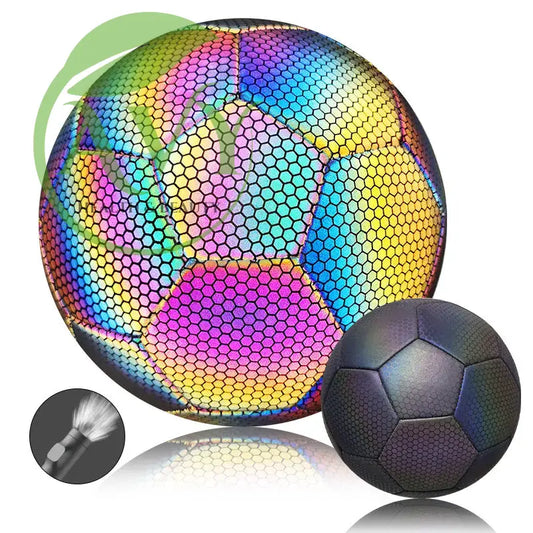 Reflective #5 Football for Match Training - PU Material, Low Elasticity, and Wear-Resistant - Image #1