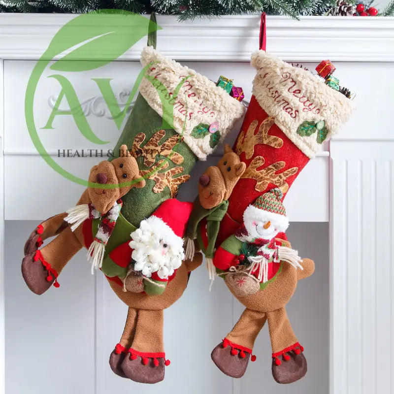 Santa Claus Christmas deer- riding socks