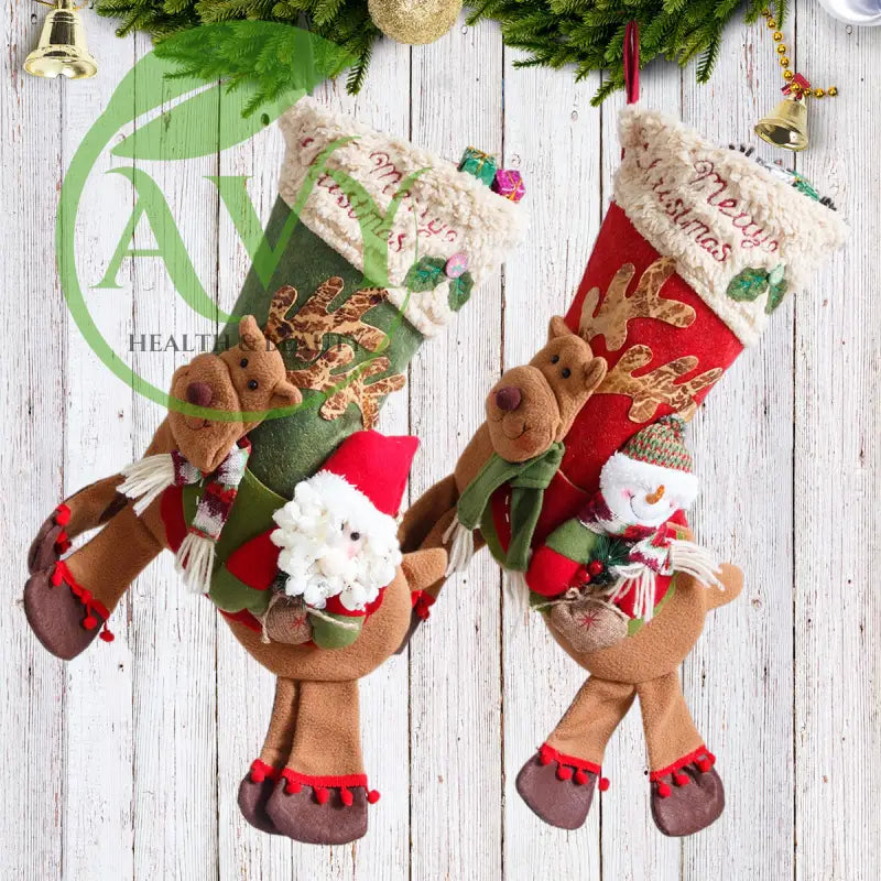 Santa Claus Christmas deer- riding socks