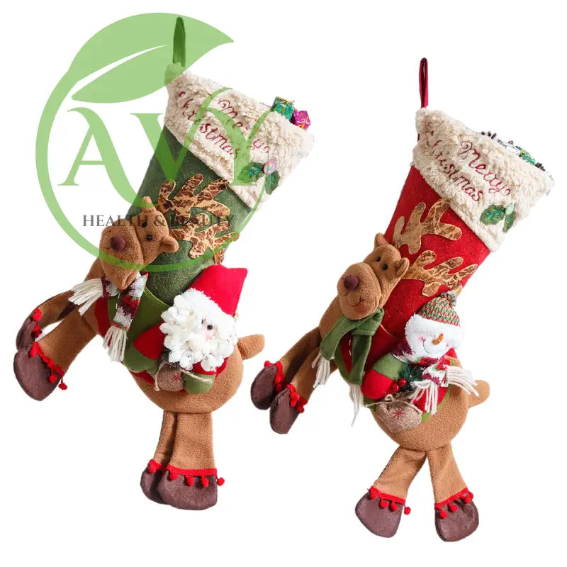 Santa Claus Christmas deer- riding socks