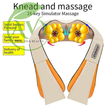 SKG Kneading Massage Shawl with Hot Compress: Electric Cervical Spine, Waist, and Back Massager for Home Use