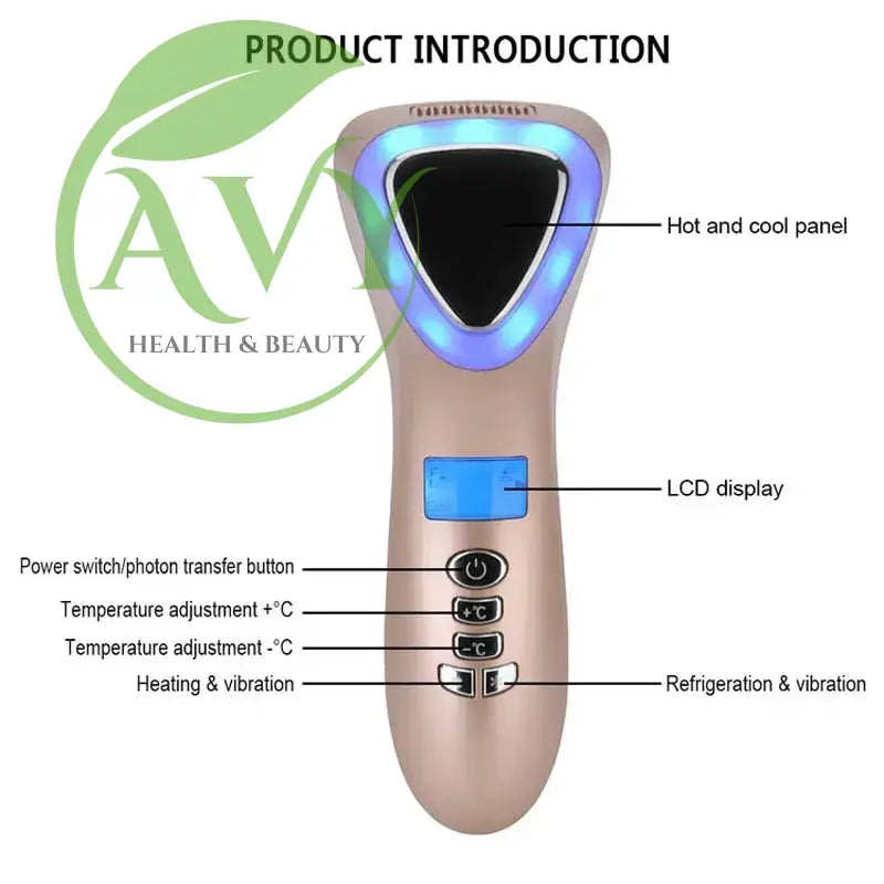 Ultrasonic Cryotherapy Hot/Cold Hammer Facial Lifting Vibration Massager - Image #6