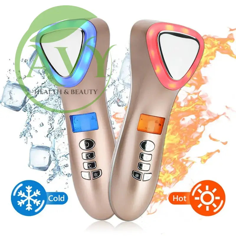 Ultrasonic Cryotherapy Hot/Cold Hammer Facial Lifting Vibration Massager - Image #1